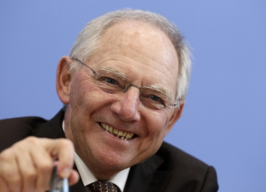 Wolfgang Schäuble sonríe